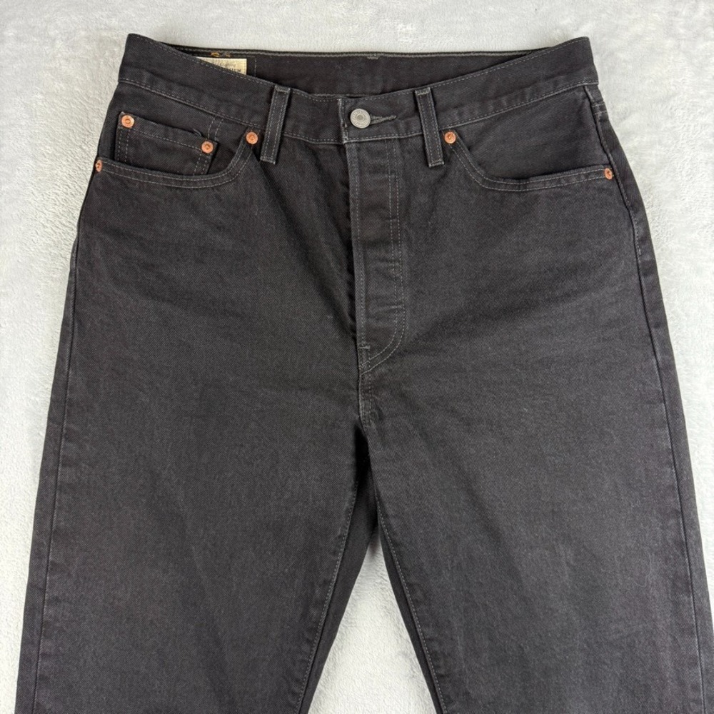 Levis Premium Jeans Mens 29x33 Black 501 '81 Straight Button Fly Western Denim
